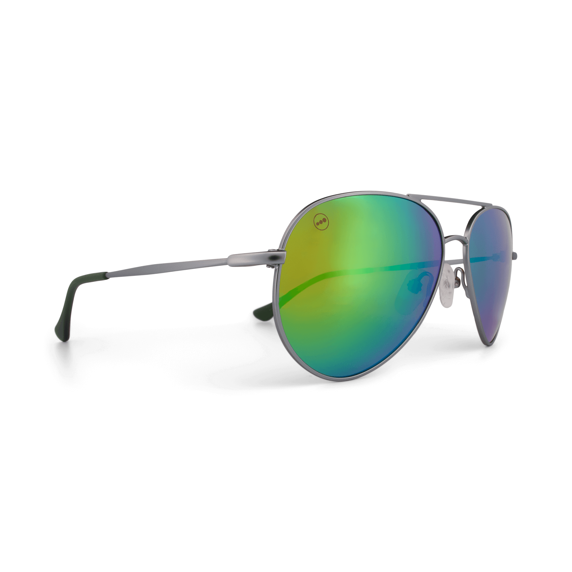 Bodacious Lime sunglasses, size medium, angle view.