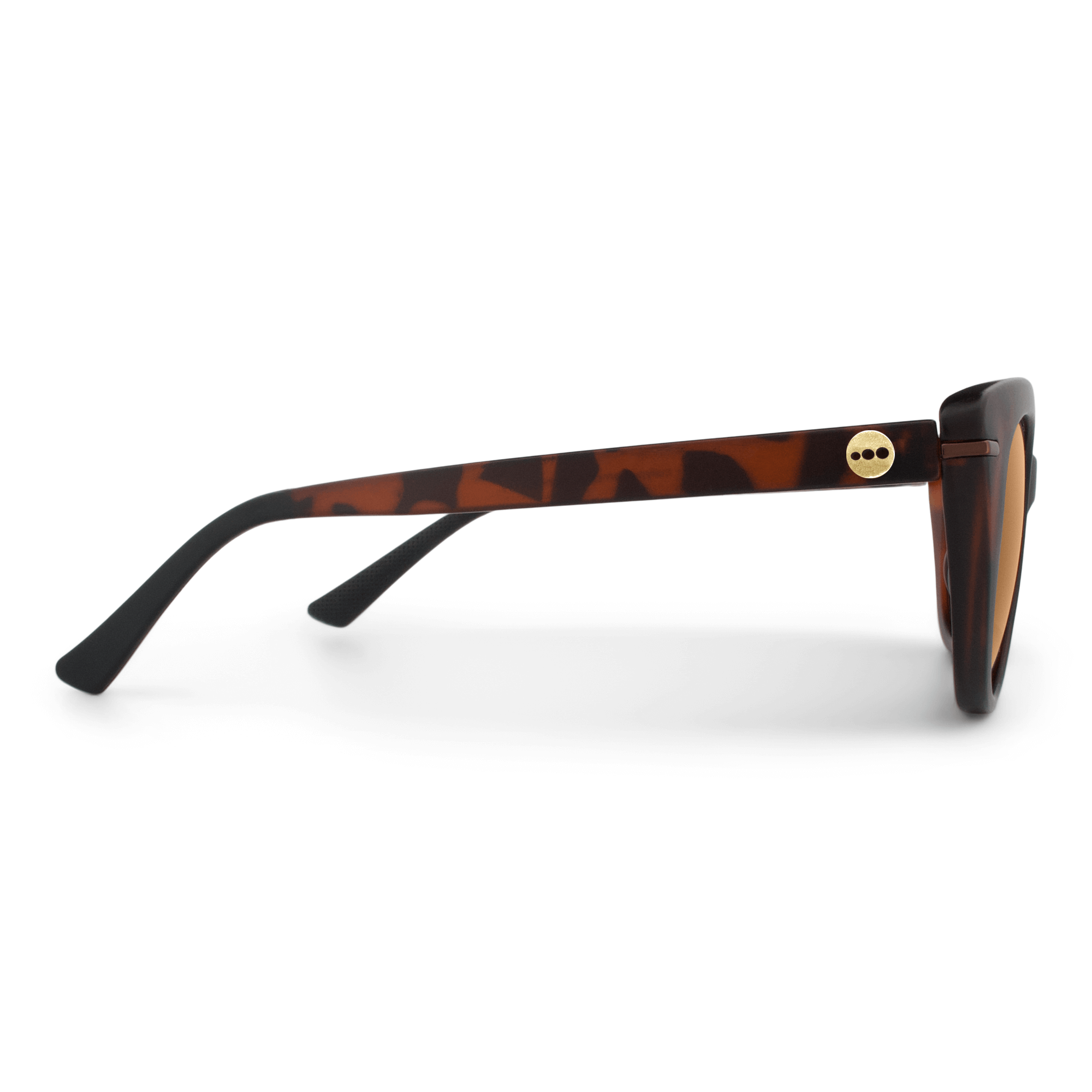 Calypso Caramel sunglasses, size large-XL, side view.