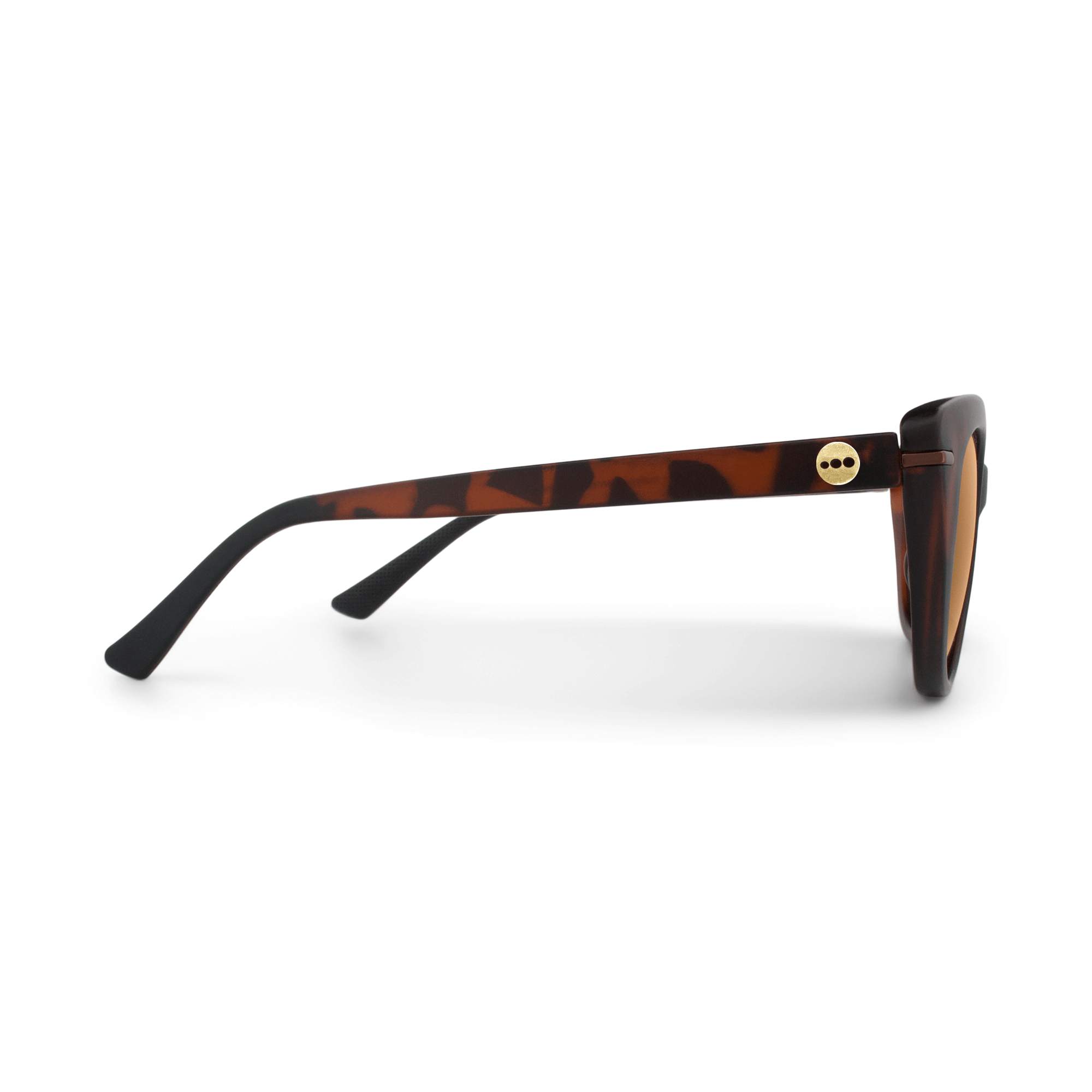 Calypso Caramel sunglasses, size medium, side view.