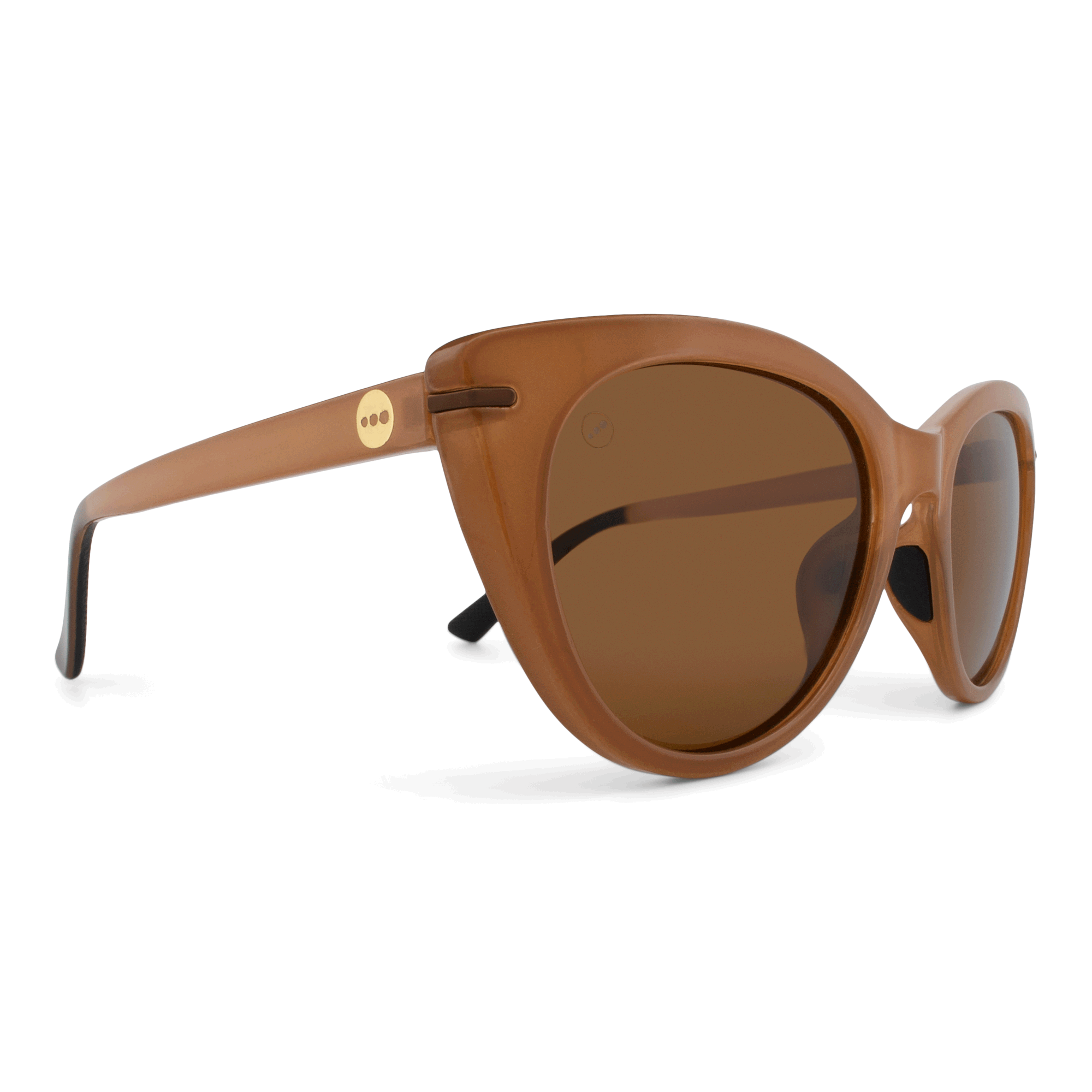 Calypso Maple sunglasses, size large-XL, angle view.