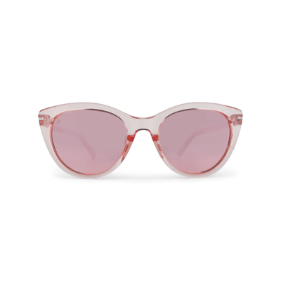 Calypso Cranberry sunglasses, size small, front view.