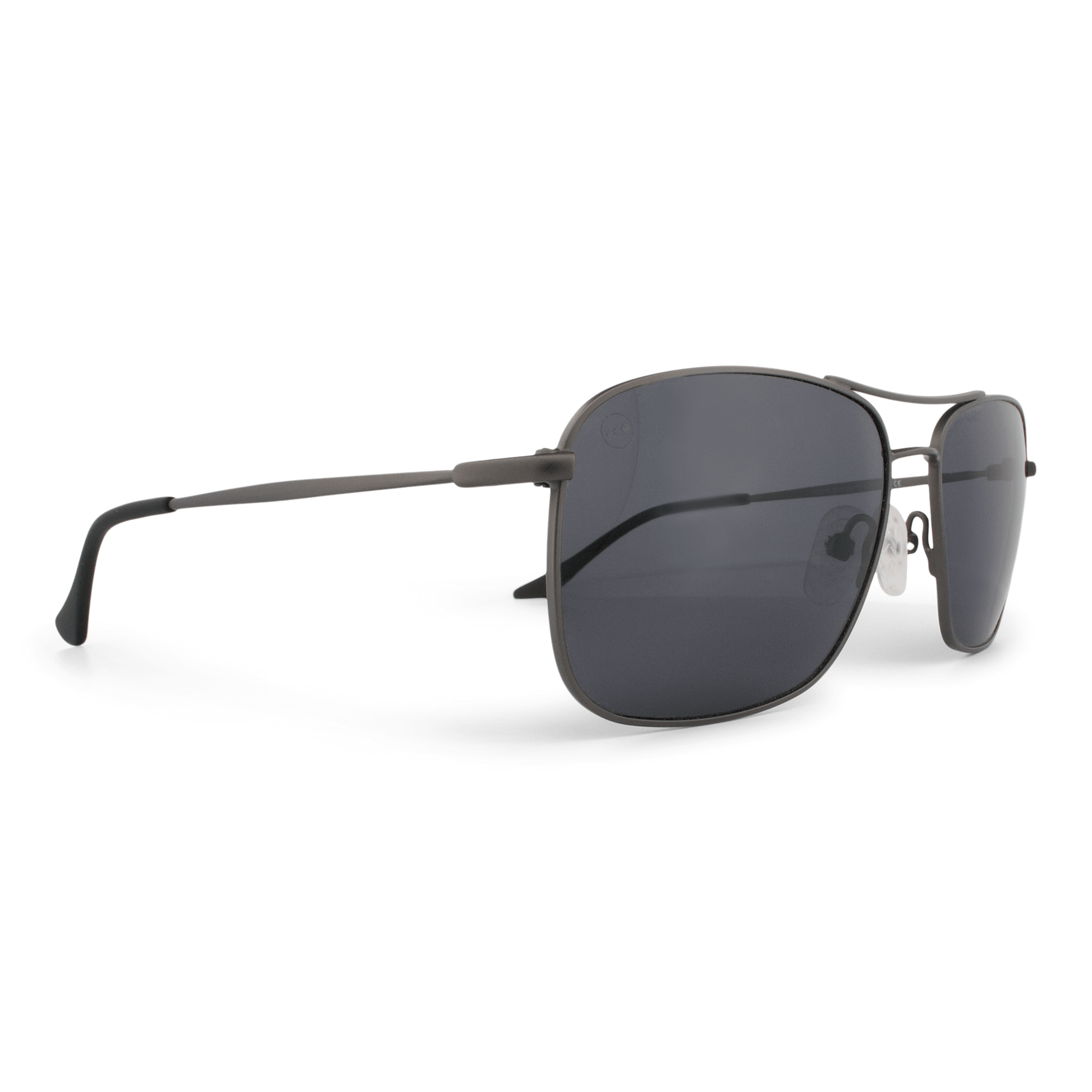 Crenshaw Blackberry sunglasses, size large-XL, angle view.