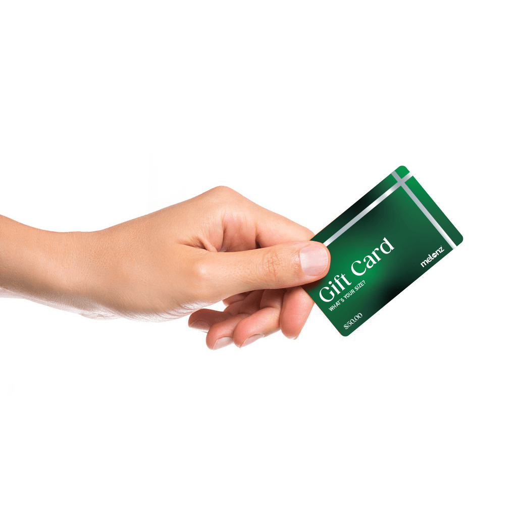 Hand holding a Melonz gift card.