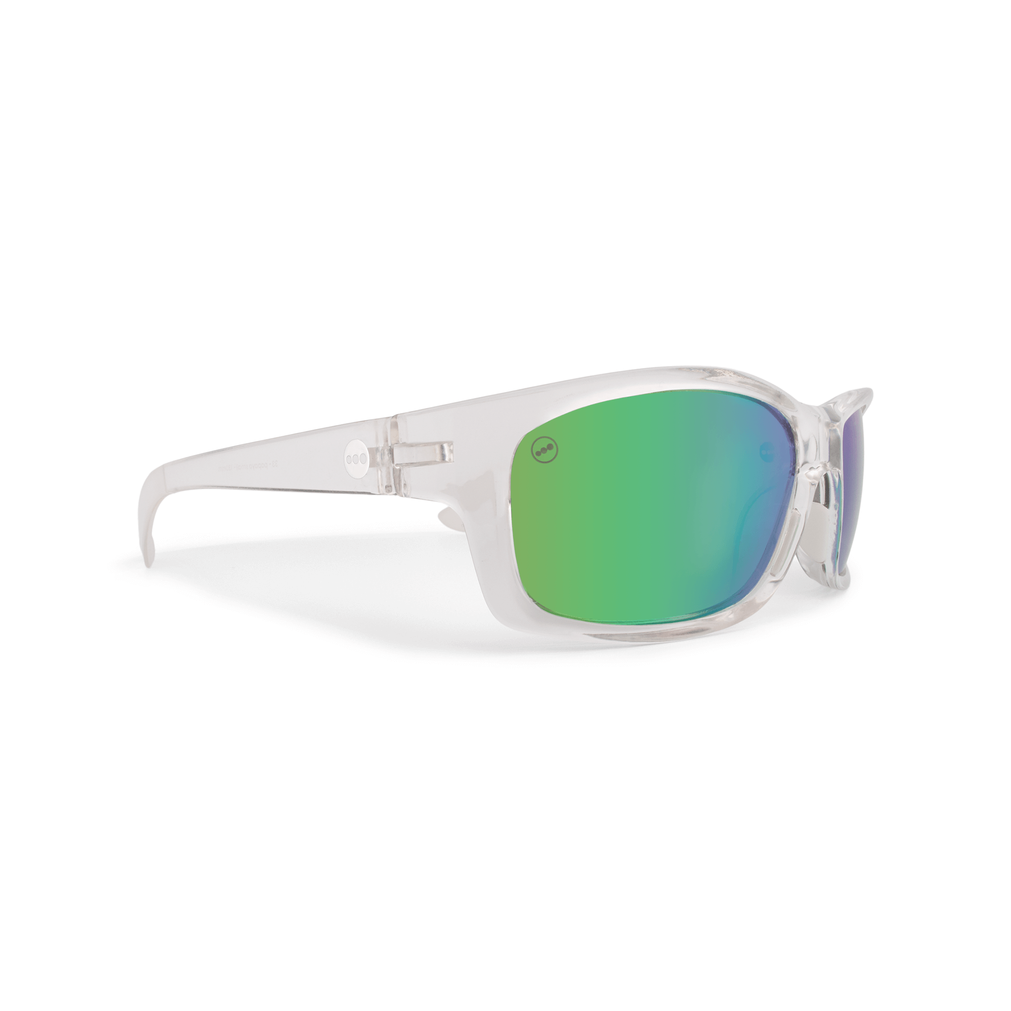 Papaya Lime sunglasses, size small, angle view.