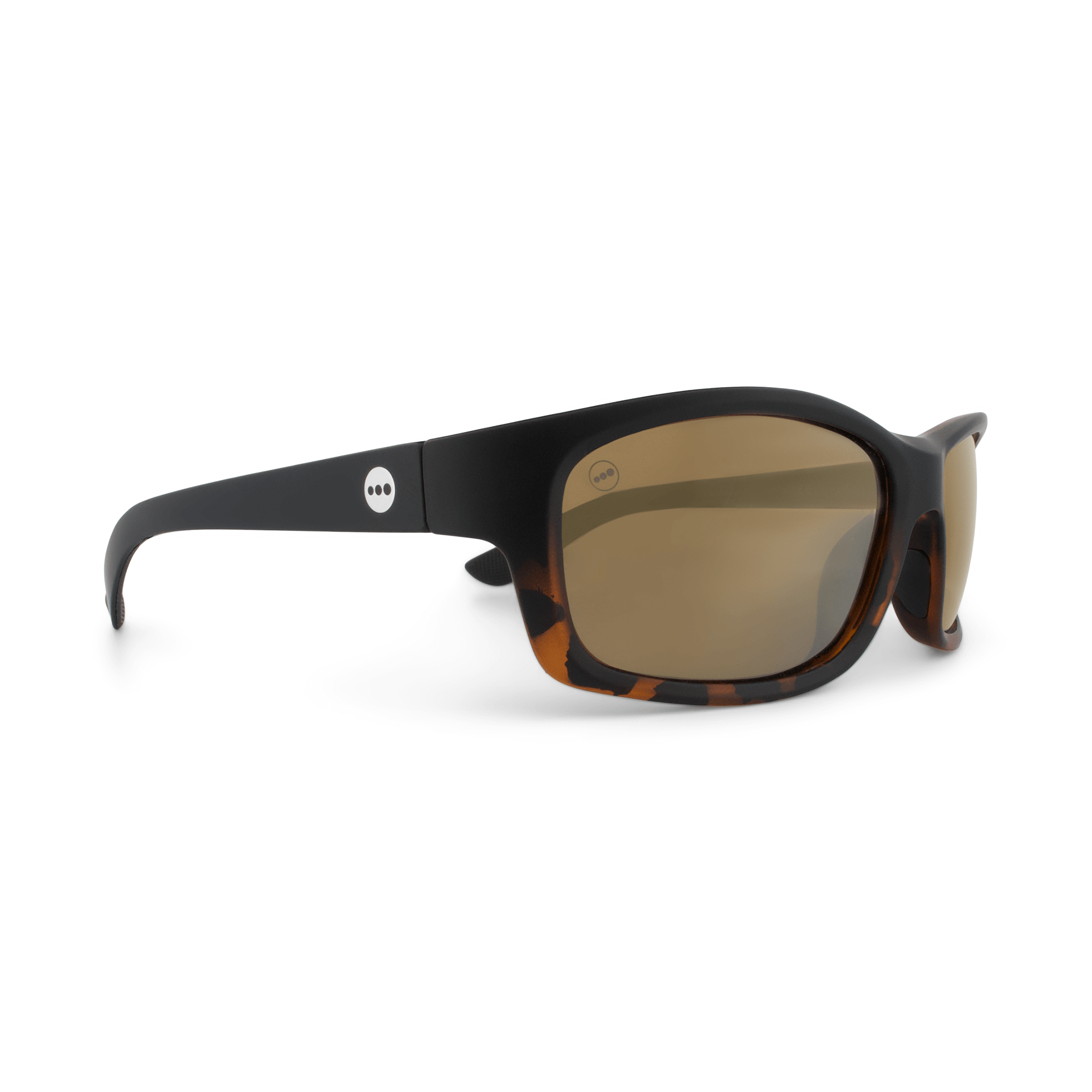 Papaya Walnut sunglasses, size medium, angle view.