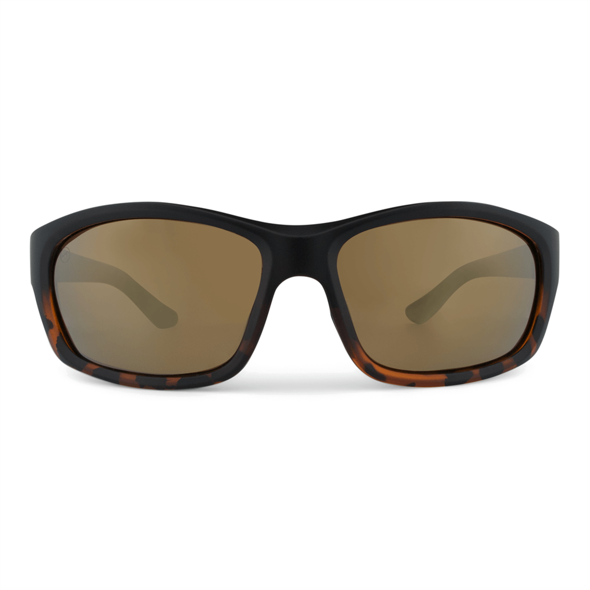 Papaya Walnut sunglasses, size large-XL, front view.