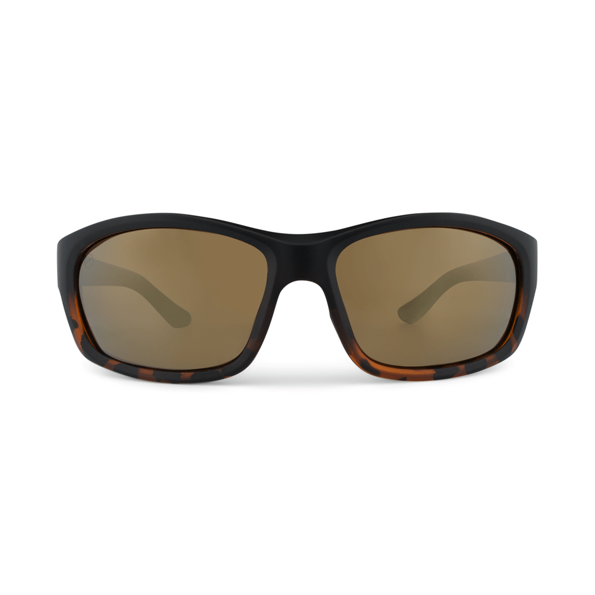Papaya Walnut sunglasses, size medium, front view.