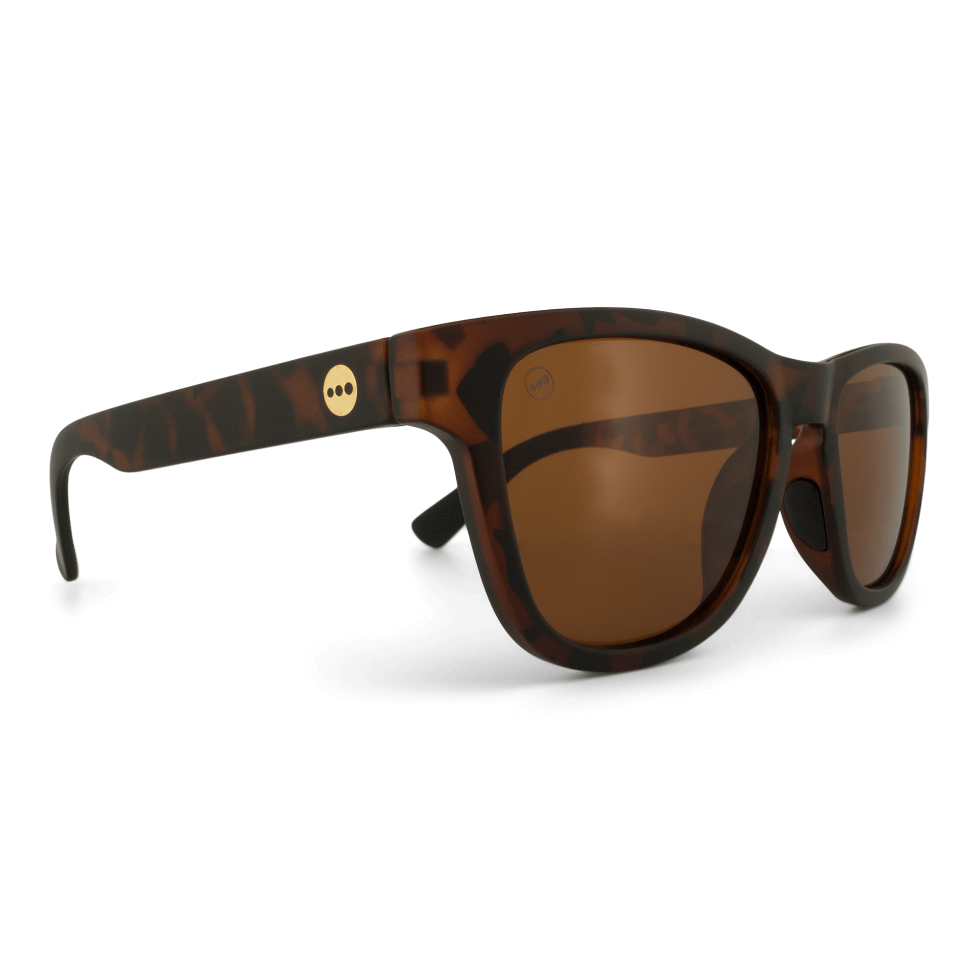 Valencia Caramel sunglasses, size large-XL, angle view.