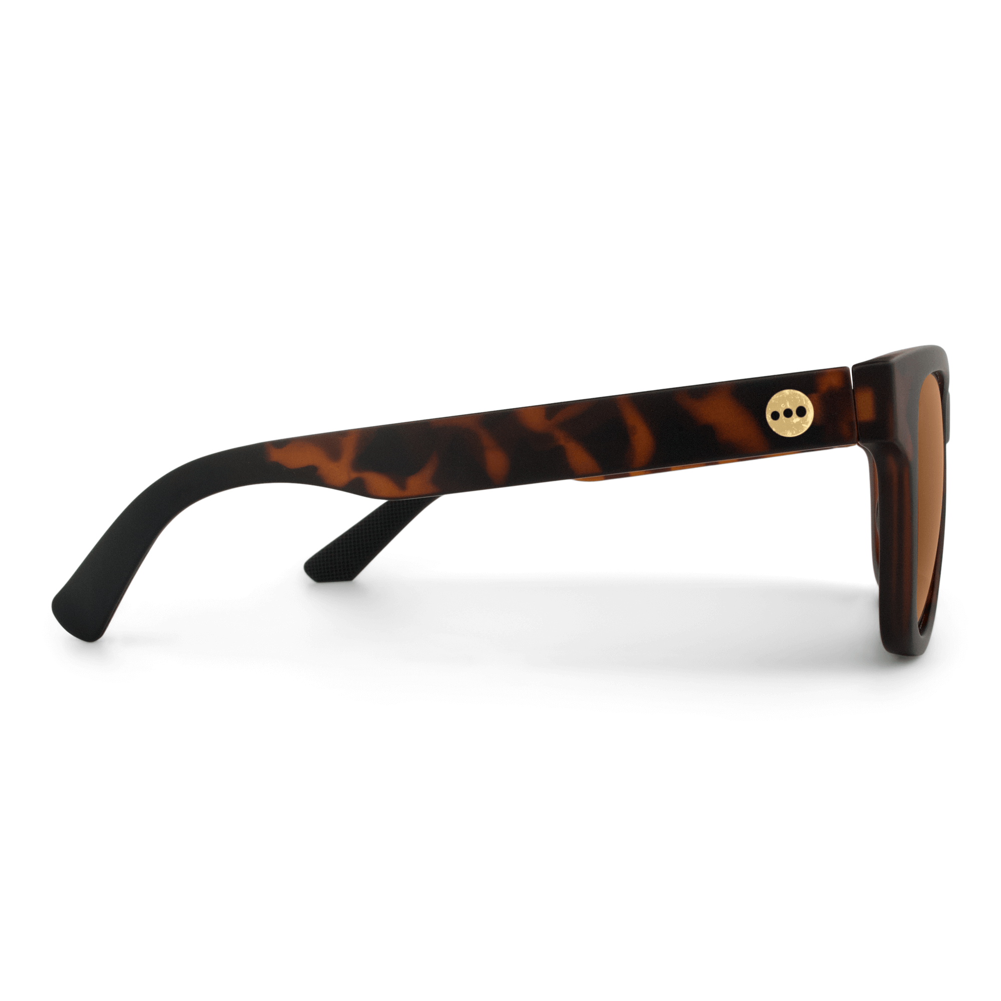 Valencia Caramel sunglasses, size large-XL, side view.