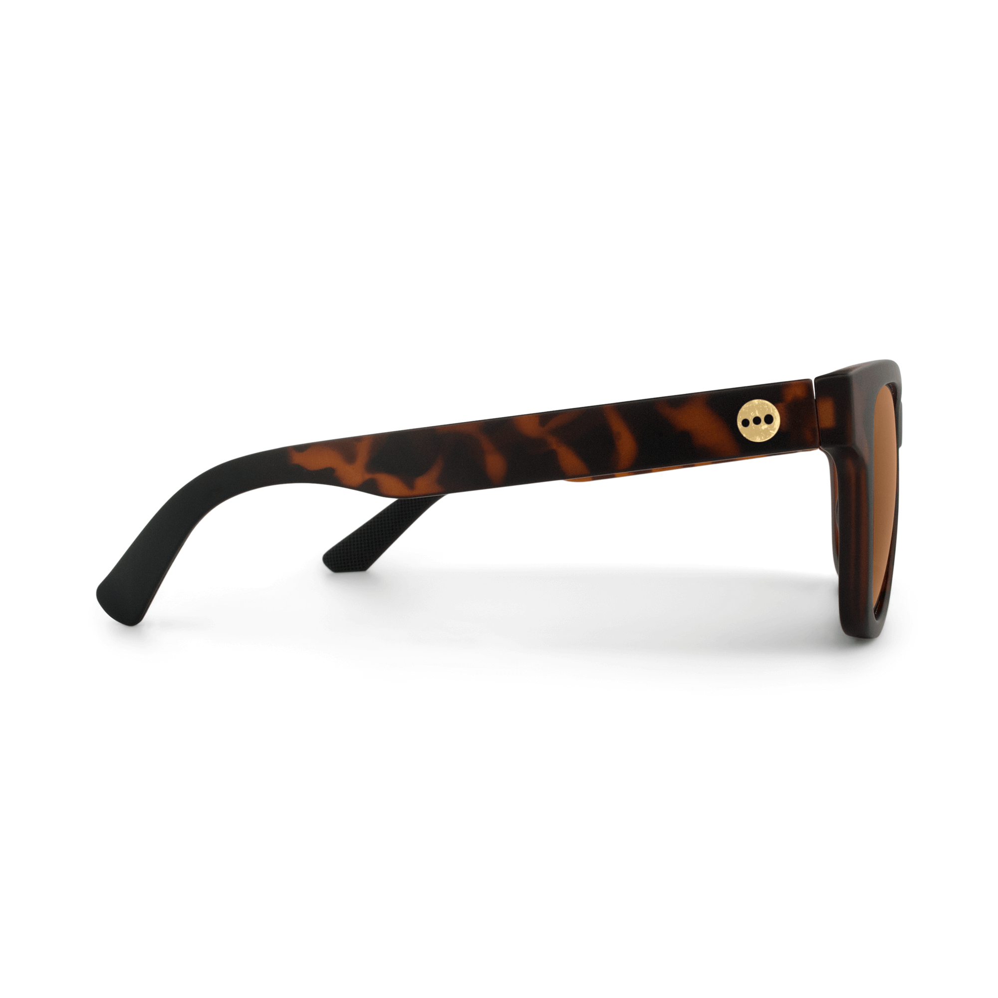Valencia Caramel sunglasses, size medium, side view.