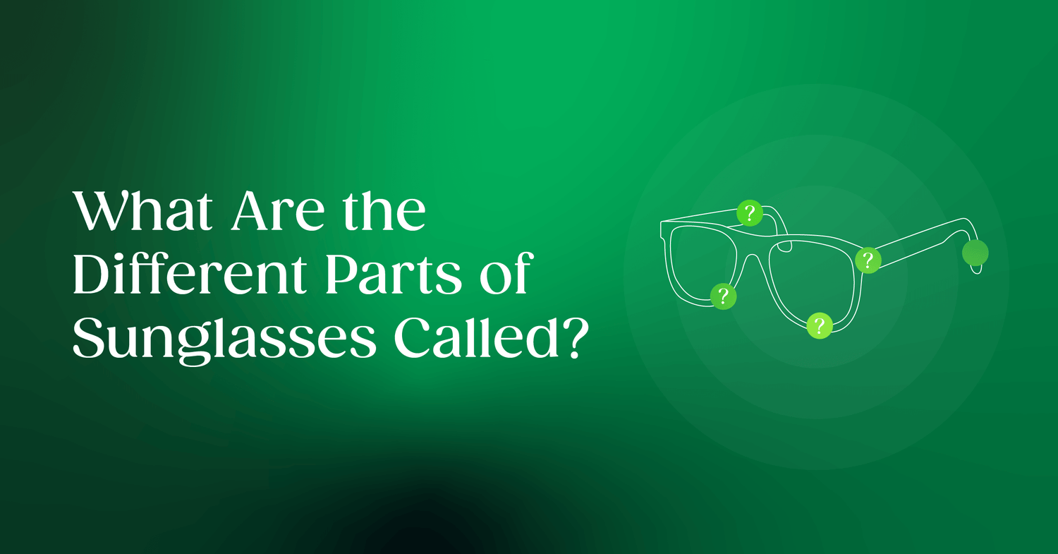 Identifying and labeling the different components of sunglasses.