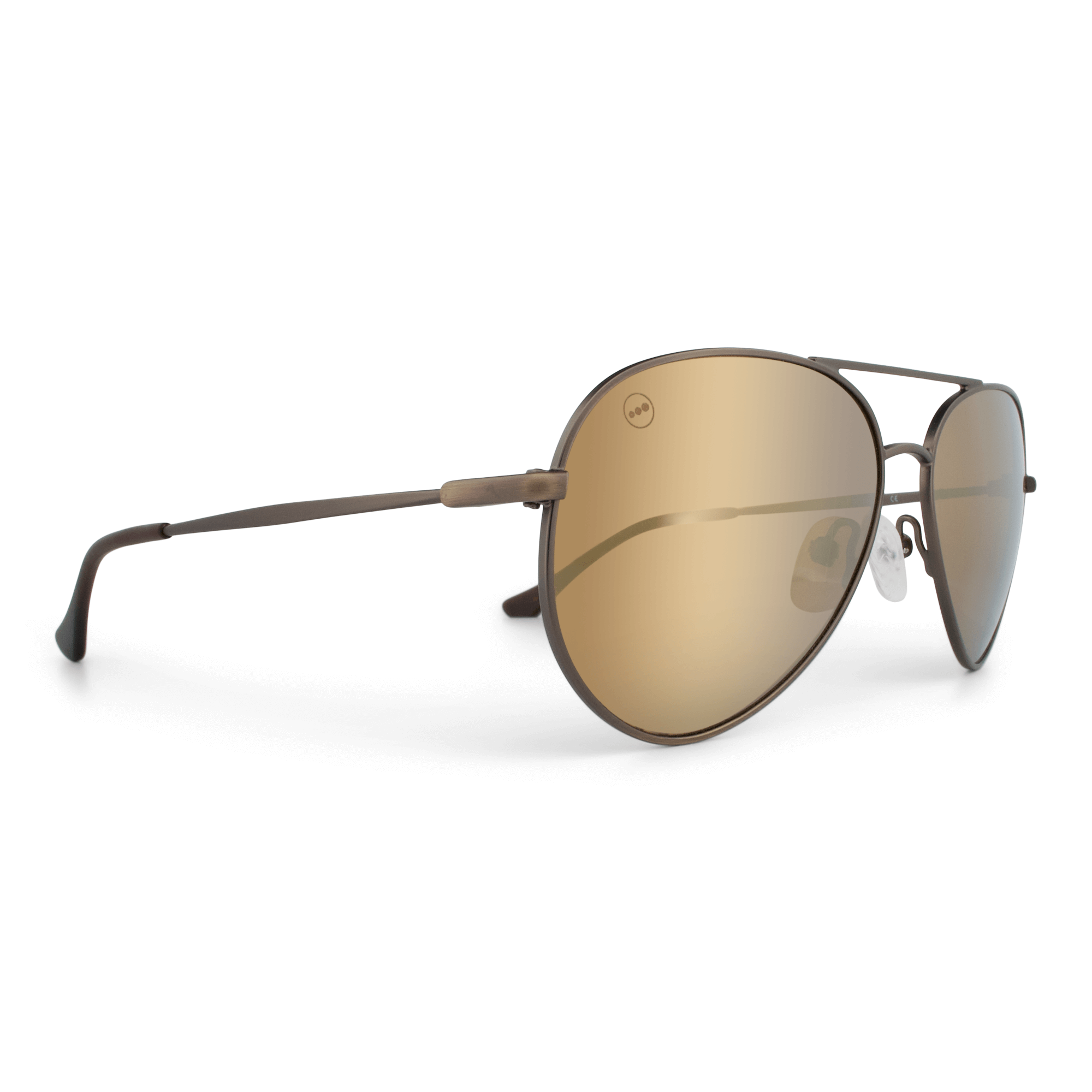 Bodacious Caramel sunglasses, size large-XL, angle view.