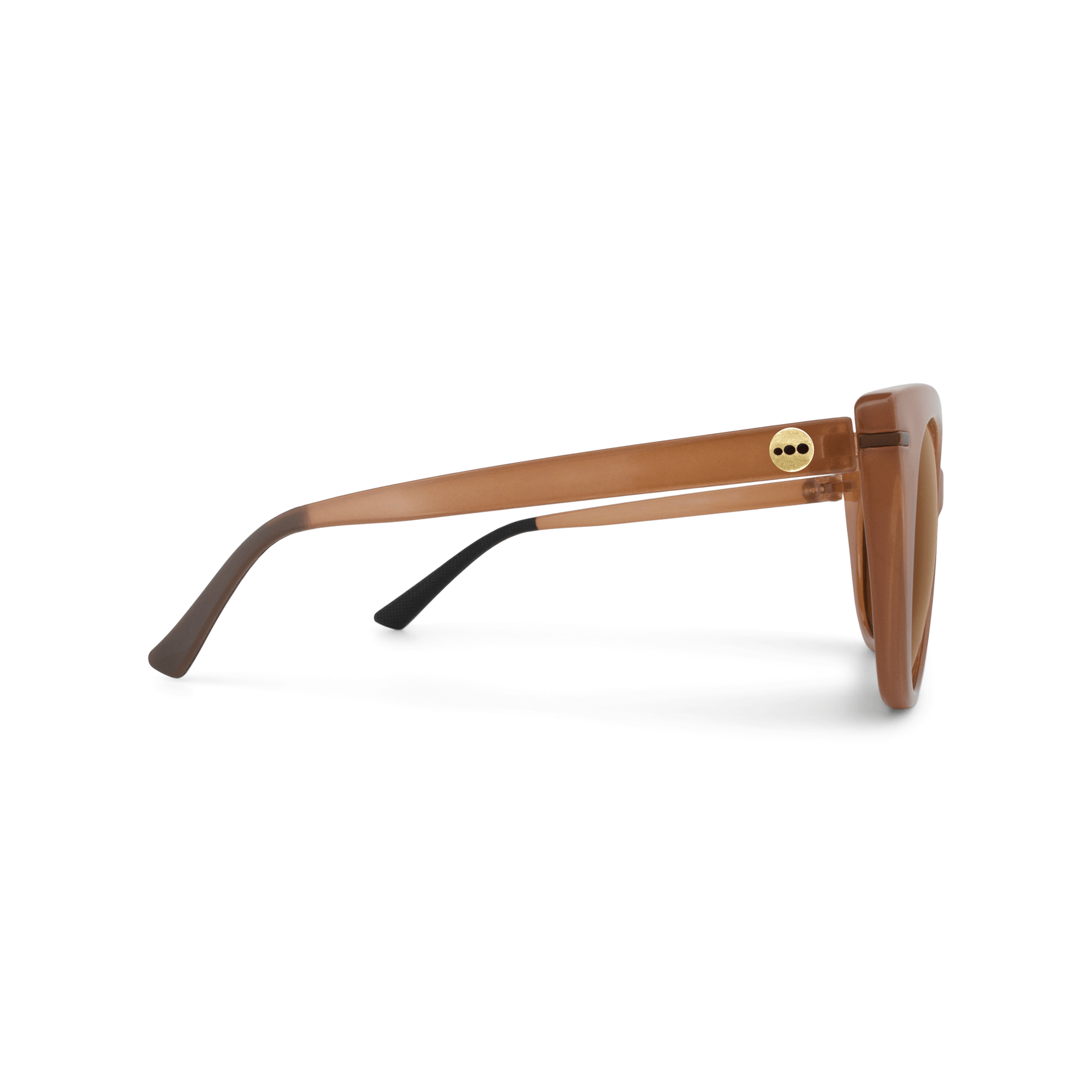 Calypso Maple sunglasses, size small, side view.