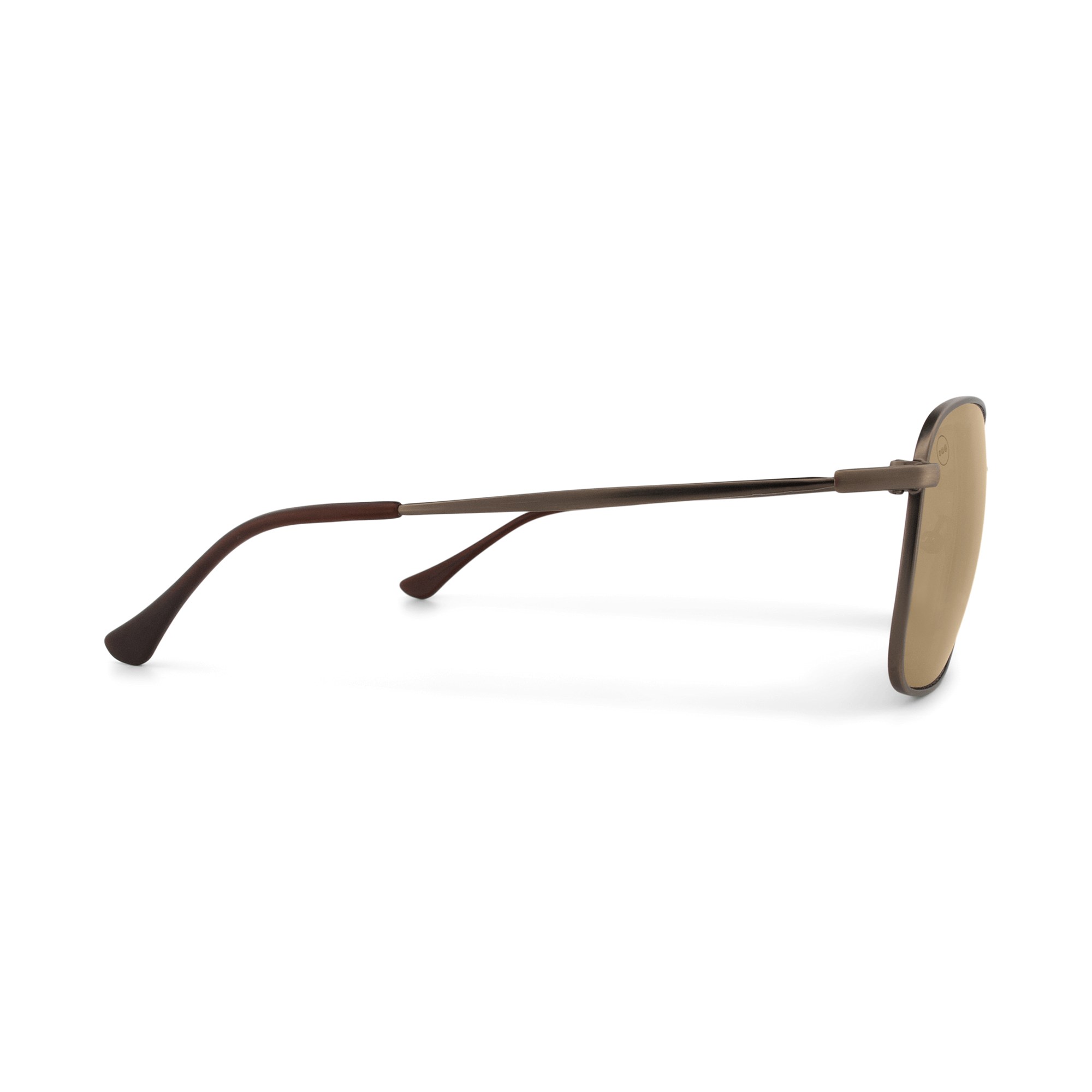 Crenshaw Caramel sunglasses, size medium, side view.