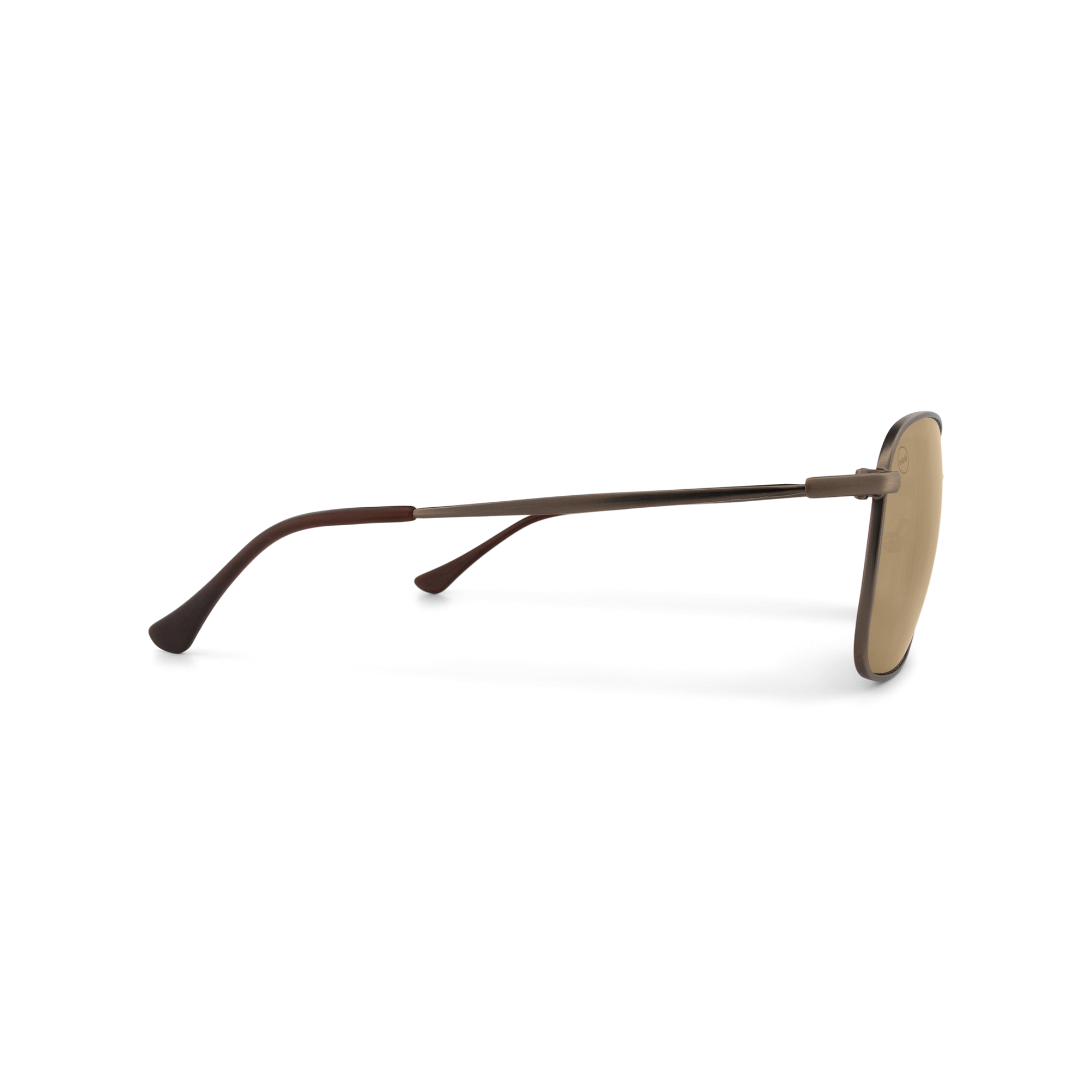 Crenshaw Caramel sunglasses, size small, side view.