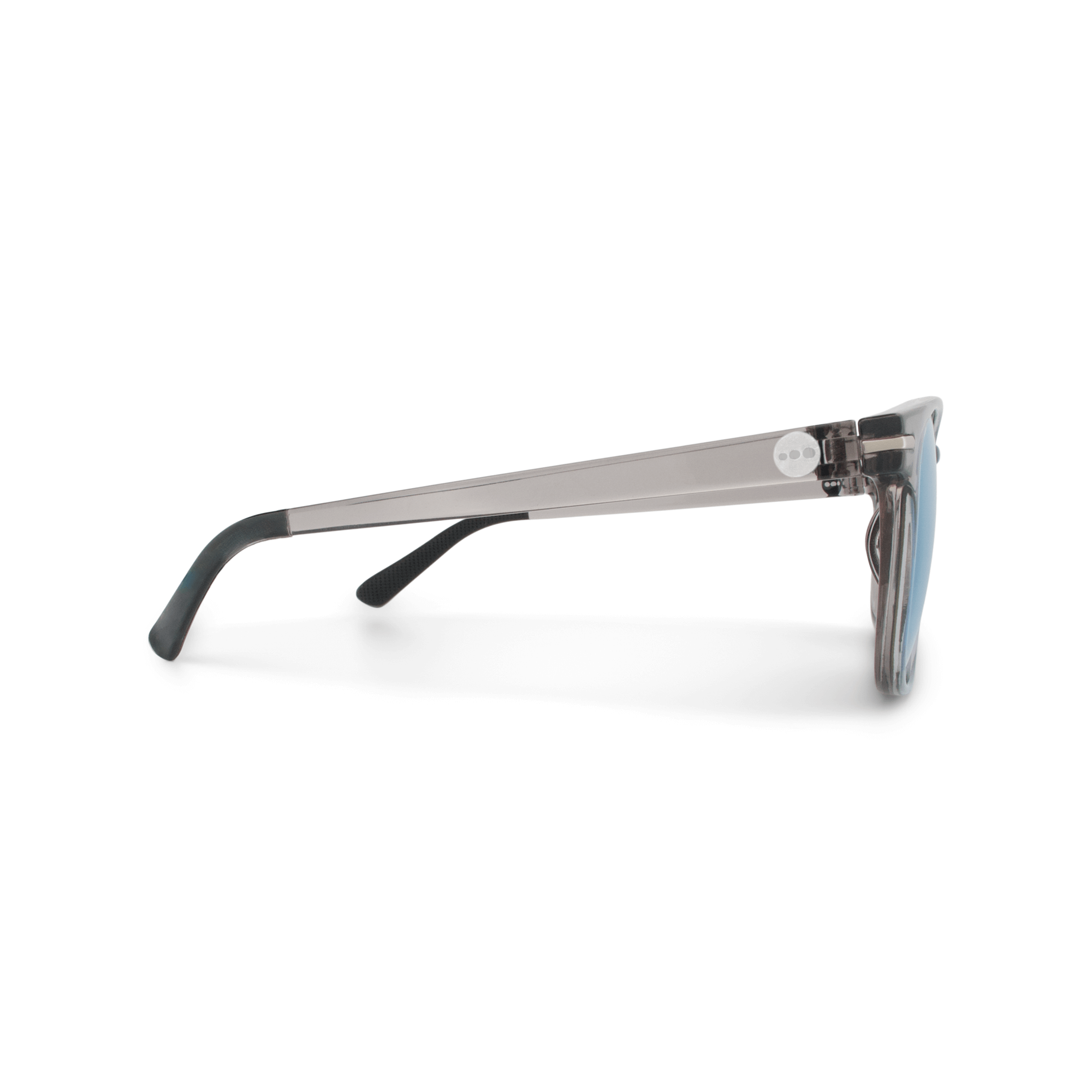 Honeydew Blueberry sunglasses, size small, side view.