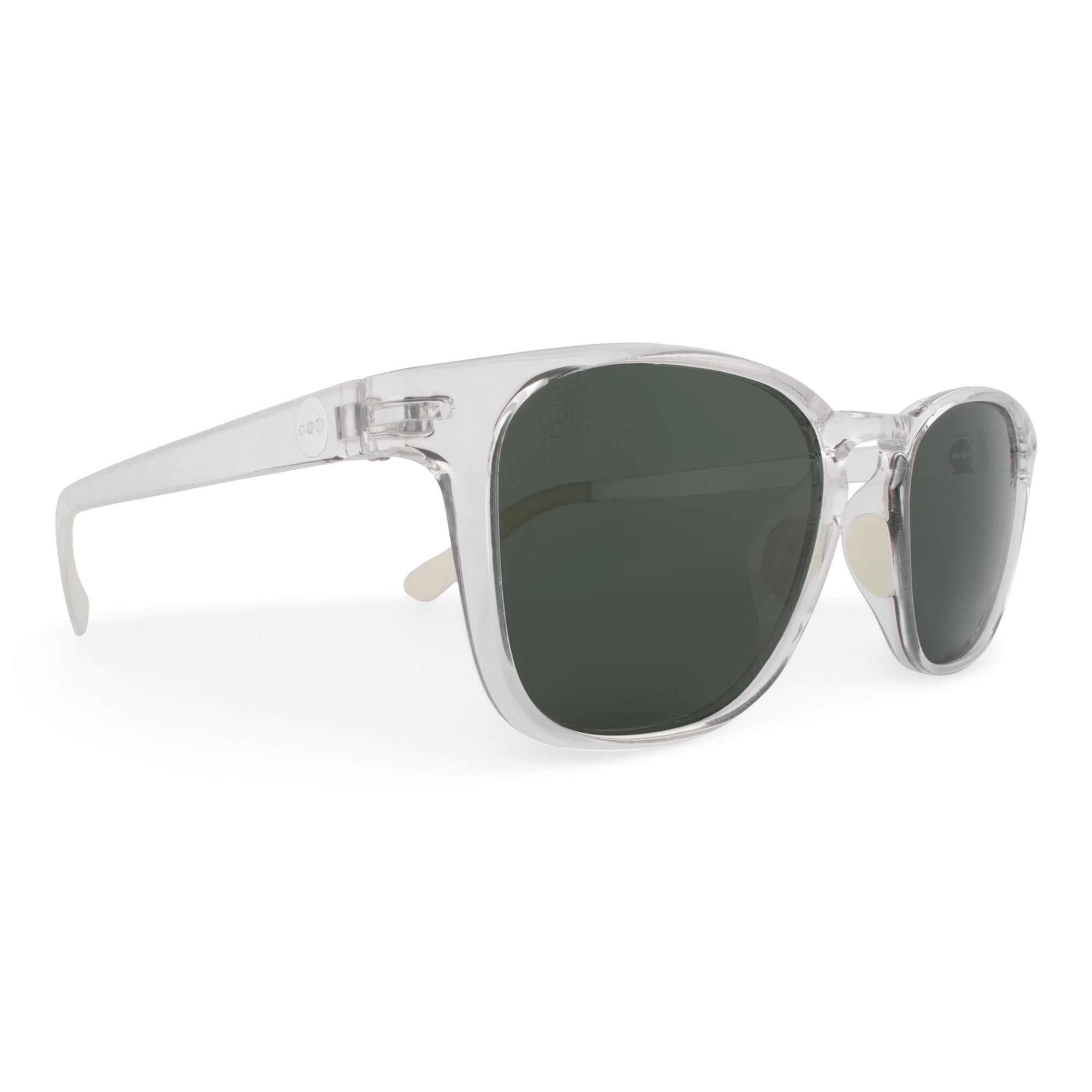 Honeydew Sage sunglasses, size large-XL, angle view.